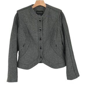Etcetera Pattern Women’s Blazer Jacket wool blend silver black size 10